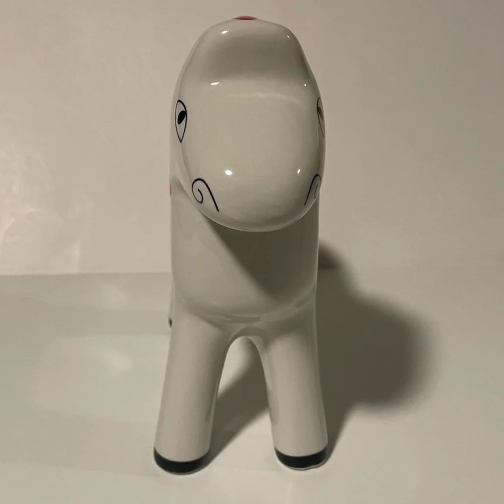 Ikea Vinterfint Swedish Nordic Dala Horse Ceramic White, Red, Black Accents New